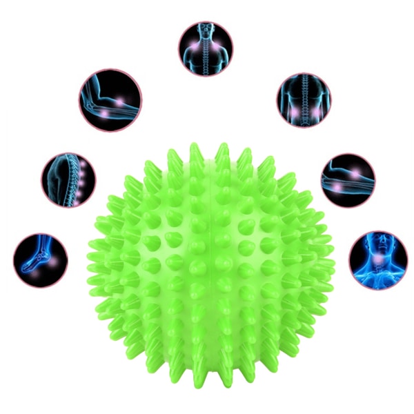 Kestävä muovinen hierontarulla Body Spiky Balls Fitness Finger Relax Tool Vihreä 9cm