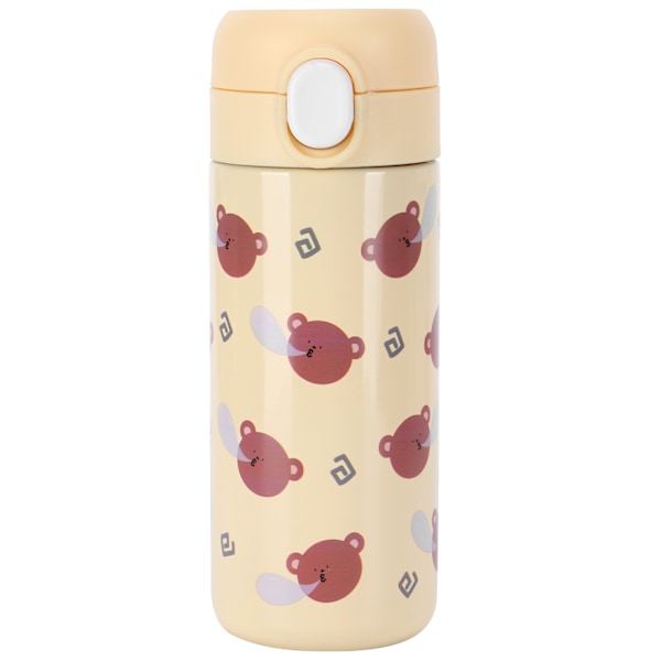 Cartoon Animal Vattenkopp 304 Rostfritt Stål Originalitet Studsa Knapp Mugg för KvinnaGul 350‑500ml