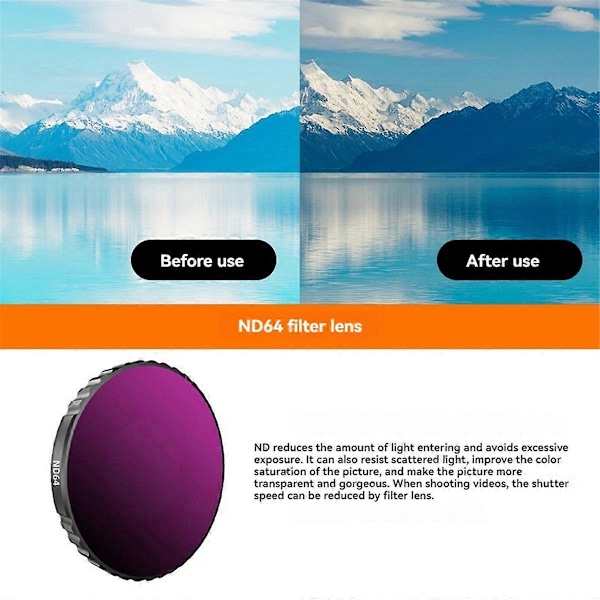 Action Camera Lens Filter Sæt til Action 5 PRO/4