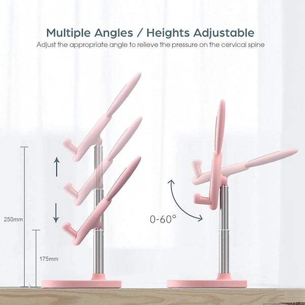 Justerbar høyde kanin telefonstativ for skrivebord - Kompatibel med alle mobiltelefoner