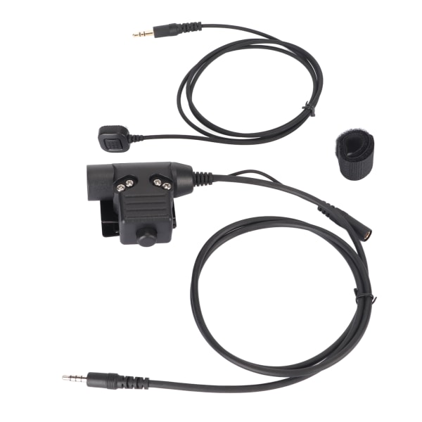 PTT-adapter med bakre klämma Bärbar Push to Talk-kontakt för 3,5 mm mobiltelefonuttag