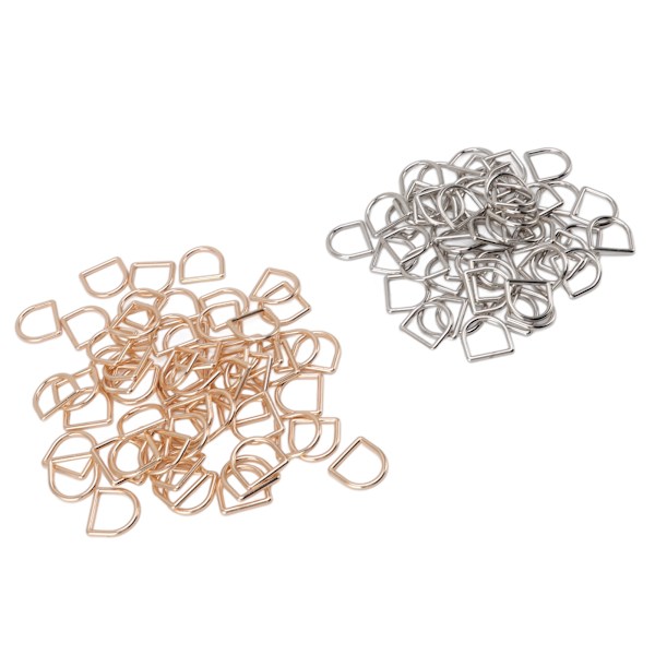 120 stk D-ringe 60 stk. Guld 60 stk. Sølv halvcirkelgrater Gratis sømløs svejsning zinklegering Craft Hardware til gør-det-selv