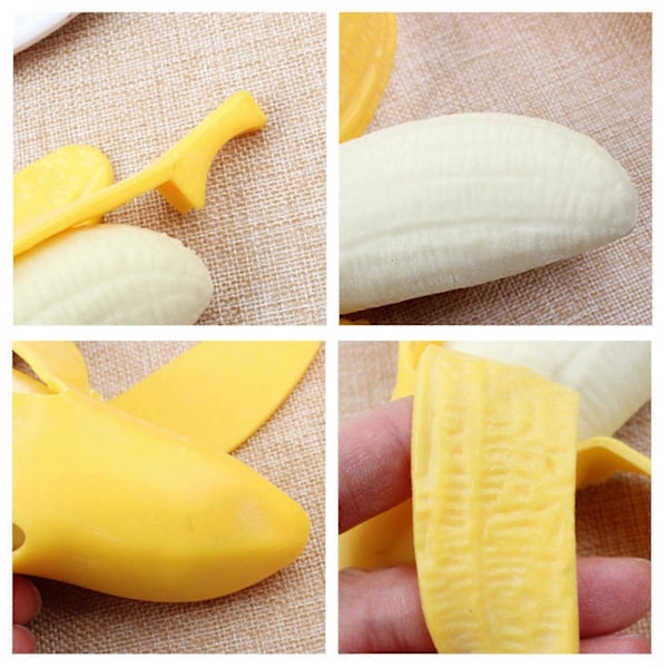 Banan Legetøj Squishy Banan Fidget Legetøj Falsk Blød Stress Relief Legetøj Gummi Banan Frugt Stress Legetøj Festartikler Zekai