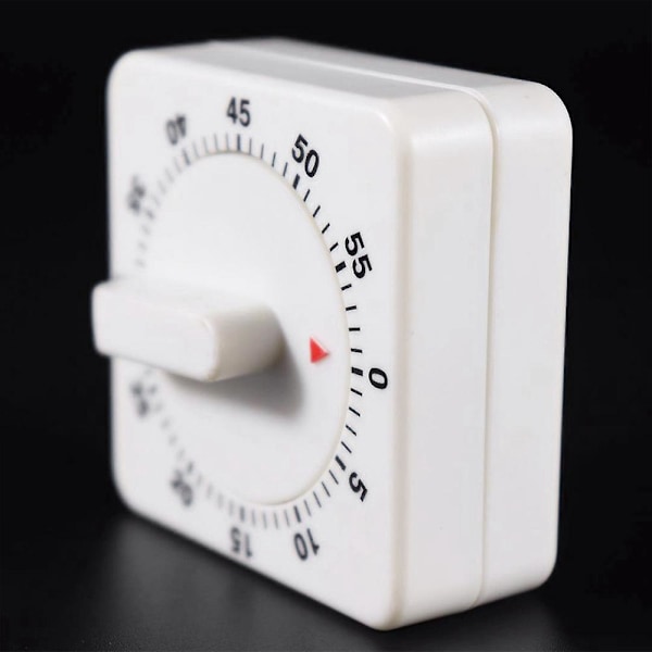 Kvadratisk Mekanisk Køkken Timer - 60 Minutter, Høj Alarm, Ingen Batterier Nødvendige