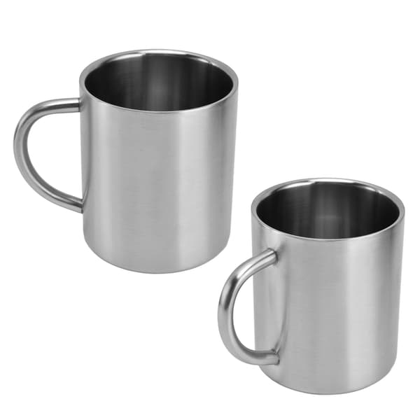 Dobbeltvæggede kaffekrus i rustfrit stål tekopper til campingrejser udendørs kontor 410ml