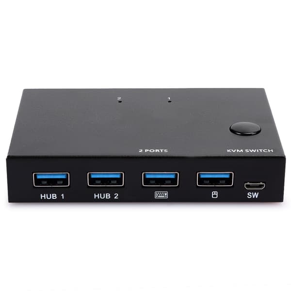 HDMI Splitter Switcher Computertilbehør 4K 2-ind-1-ud USB Sort til Mus / Tastatur Sort