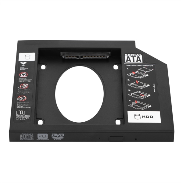 2,5" SATA HDD SSD-kabinet Harddiskdrevbås Caddy Optisk DVD-adapter til bærbar 9,5 mm
