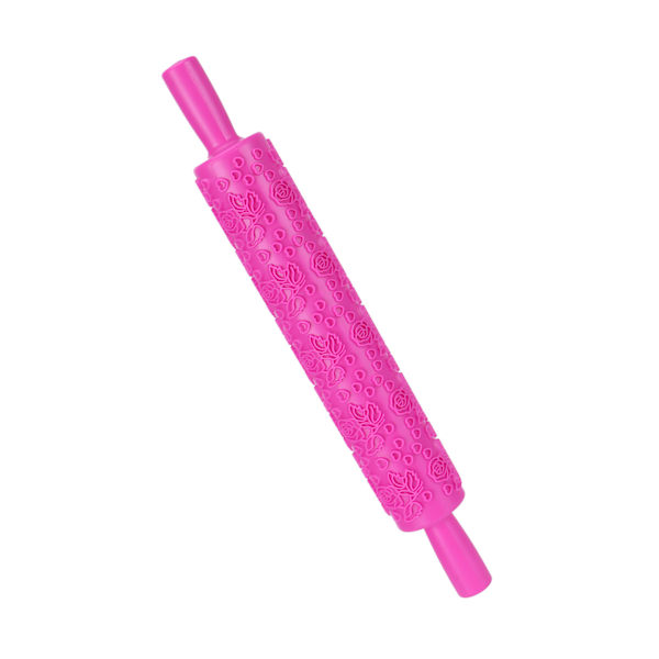 Fondant Kjevle Plast Embossed Roller for Cookies Biscuits Pastry Cake DecorationRose