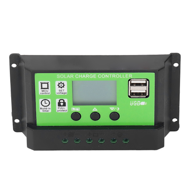Justerbar parameter intelligent solcellsladdningsregulator med LCD-display 12V 24V adaptiv 10A