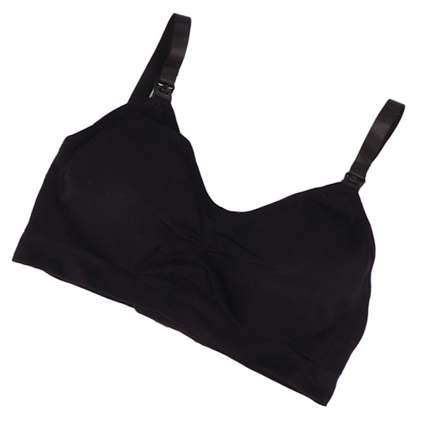 Svart amme-BH håndfri 3 bryst nylon amme-BH med justerbare skulderstropper for hjem XXL