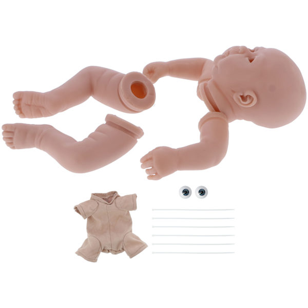 Mjuka silikonåterfödda babydockor kit DIY omålade småbarnsdocka delar tillbehör