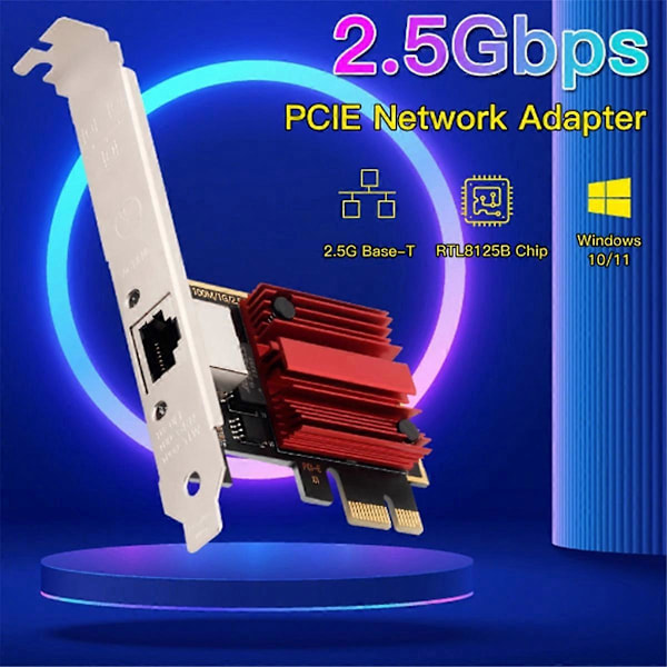 2.5G PCI-E til RJ45 Gigabit Netværkskort RJ45 LAN Controller Adapter