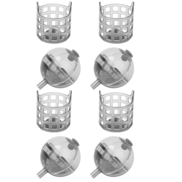 4st PE Plast Bärbar Fiskematare Lure Bait Cage Tackle Tillbehör med Vikter