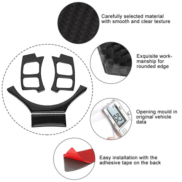 4 st/set kolfiber rattkåpa bilmontering passar för LEXUS IS250 IS300 IS350 2014-2018 Typ C