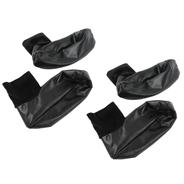 Sunnah Khuff-strumpor PU-läder Polyester Bekväm Varm Plyschfoder Termiska Khuffain-strumpor för skostorlek 36 till 41 EU Svart Elastisk Version