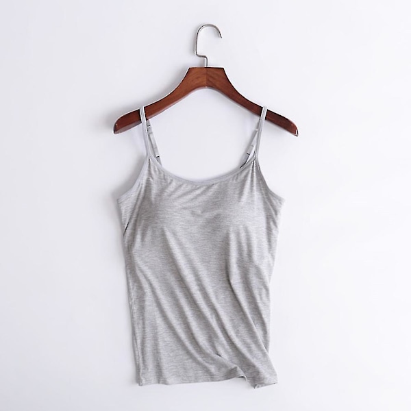 Camisole Tank Top med Inbyggd BH för Kvinnor - Vinröd, 2XL