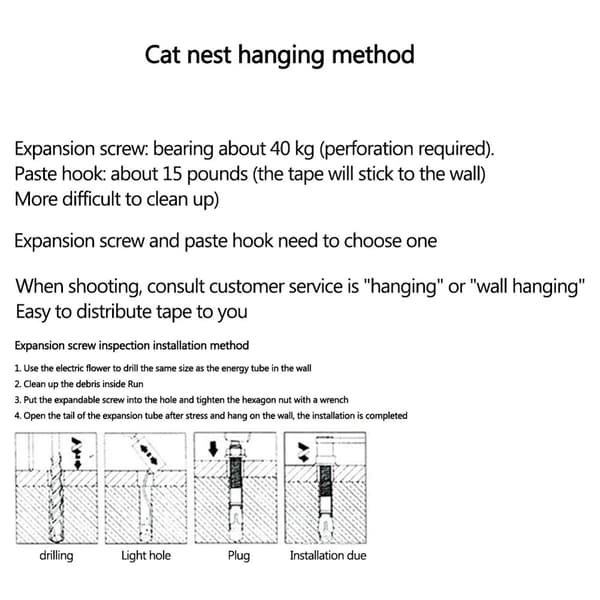 Macrame-hängmatta för katter, vävd kattbädd, väggdekoration