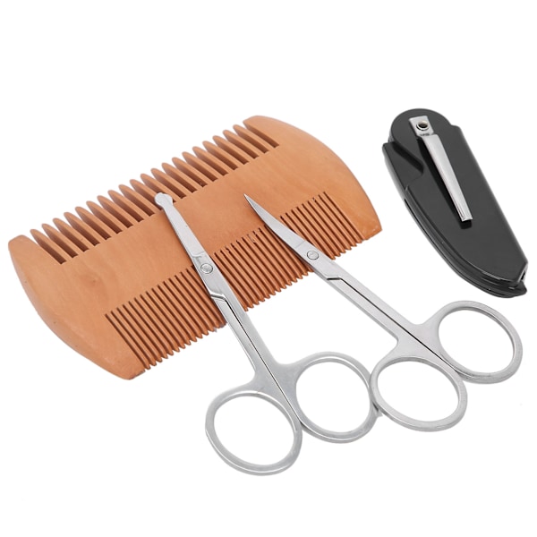 4-i-1 skäggformning styling kit skäggkam mustasch sax vikbar trimningskam