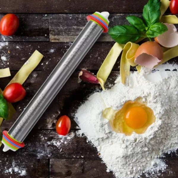 17 tommers kjevle Justerbar matkvalitet rustfritt stål kjevle med skala for baking kaker cupcakes