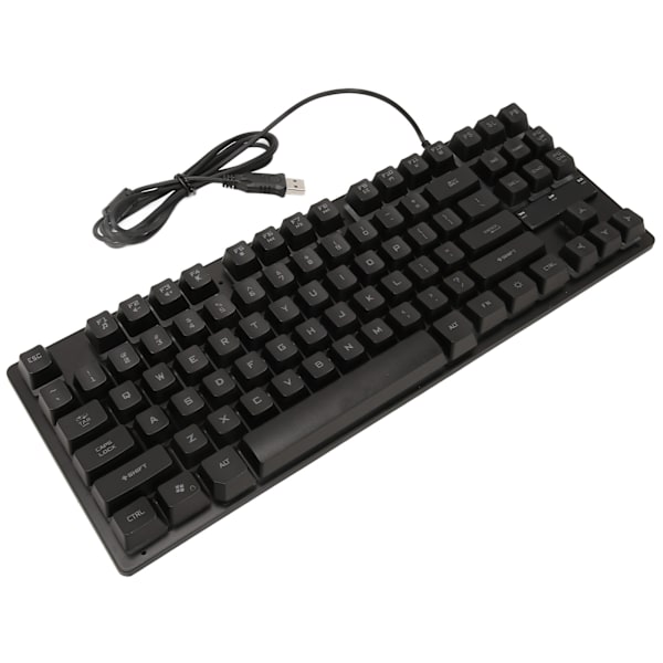 Kabelanslutet speltangentbord 87 nycklar Ergonomisk färg Bakgrundsbelyst Design Stationär bärbar datortillbehör Svart