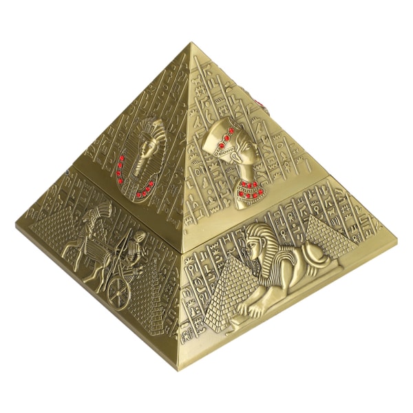 Metall askfat Innovativ inredning Presenter Set Egyptisk farao pyramidform prydnadsföremål (bronserade)