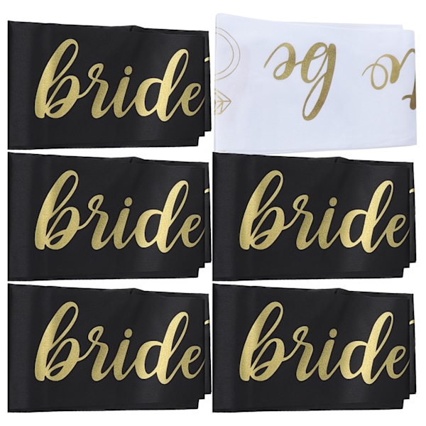 6 stk skulderstropp polyester bannere bryllup brud dekorasjon fest smykker tilbehør