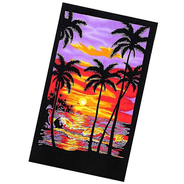 Puuvillaiset rantapyyhkeet - Pehmeä ja imukykyinen kylpy- ja suihkupyyhe Sunsetcoconutpalm