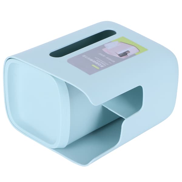 Multifunktionel Tissue Box Holder Desktop Opbevaringsboks Organizer til Hjemmekontor Blå