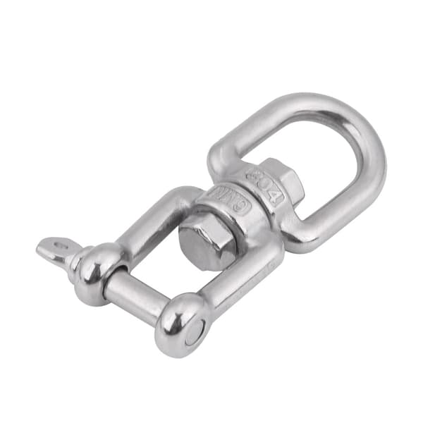 Kraftig 304 rustfritt stål svingbar ring snap rullende sjakkelenhet (6 mm)