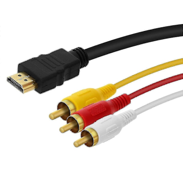 HDMI till 3x RCA Hankontakter Video &amp; Ljud Adapterkabel 1.5m-hd-av994 Linq, Svart