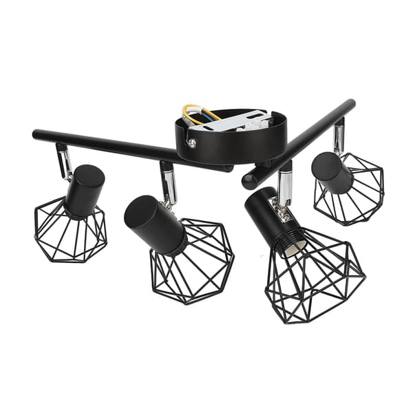 LED 4-Lamps Track Lighting Kit, flexibelt roterbart lamphuvud, takspotlight för kök, sovrum, restauranger