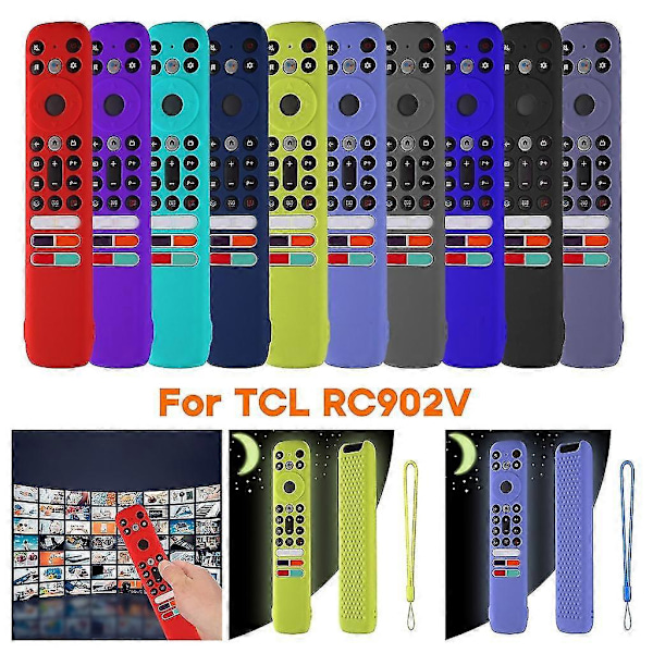 Fjärrkontroll Skyddsfodral med Självlysande Effekt för TCL RC902V FMR4 FAR2 FMR1 Fjärrkontroll Svart