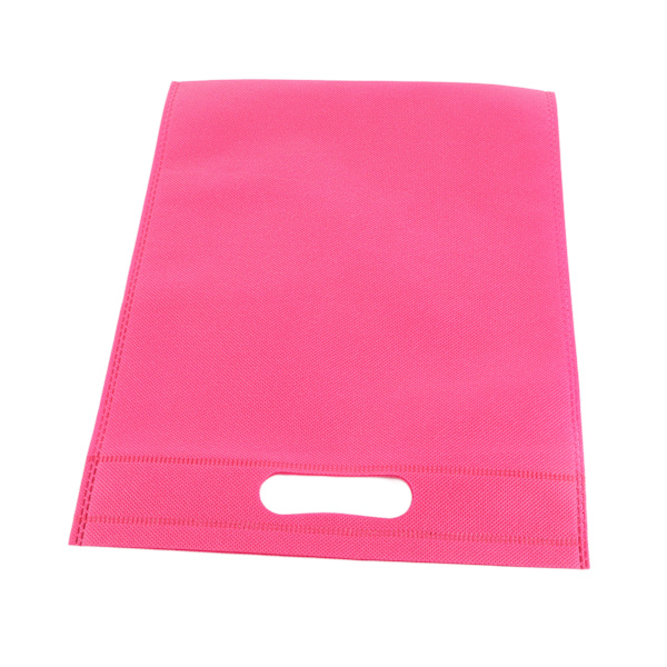 50 st Die Cut Icke-vävda väskor Eco Friendly Platta mun Tote väskor Icke-vävda tyg Kläder väskor Rose Röd 25x35cm/9.8x13.8in