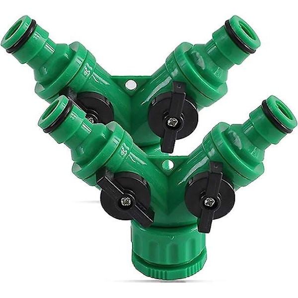 Hageslange Splitter 2-veis Splitter Adapter for Y-splitter Kran med Y Splitter 1/2 og 3/4 Tommers Slangekobling 2 stk