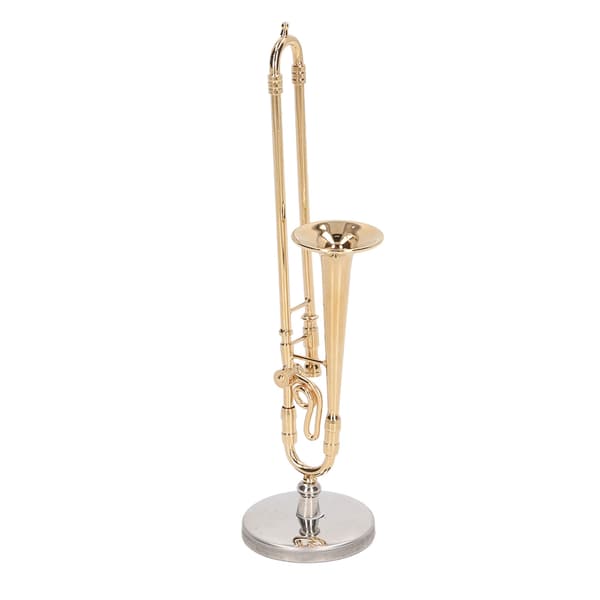 Dukkehus Trombone Model Simulation Messing Forgyldt Miniature Dukkehus Instrumenter Model til Dukkehus Tilbehør