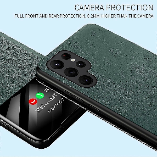 Stødsikkert Flip Telefoncover i Læder til Samsung Galaxy S23 Ultra/ S23+/ S23 - Smart Vinduesvisning Kompatibel Sort til S23Plus