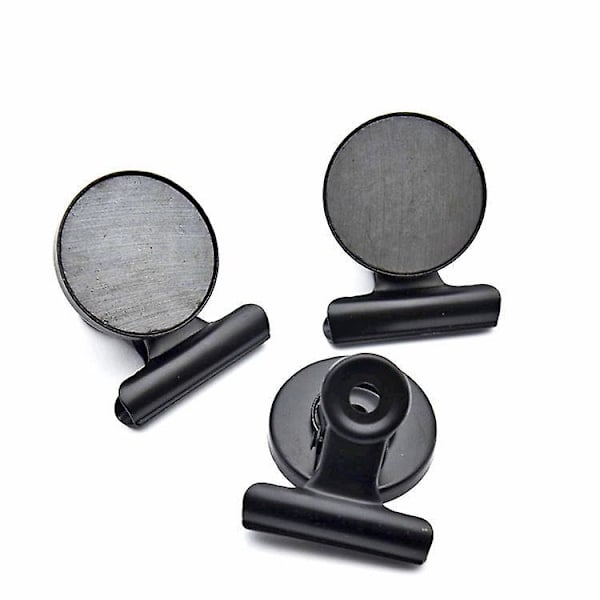 Magneettiset klipit jääkaapille - 20 kpl pakkaus, vahvat jääkaappimagneettiset klipit yksityiskohtaiseen listanäyttöön kotona ja keittiössä (musta)