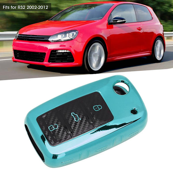 TPU-auton avaimen kotelo hiilikuitukuvioinen älykäs avainsuoja sopii R32 2002-2012 vihreä