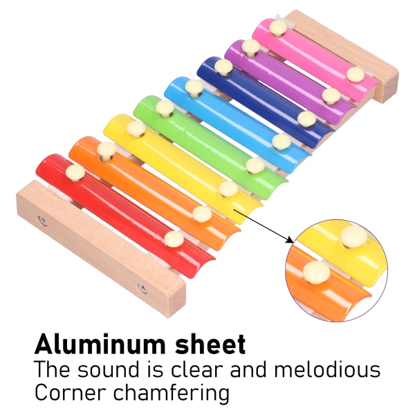 Xylofonleksaker för barn Barn Småbarn Trä Färgglada musikinstrument Pedagogiska barnleksaker