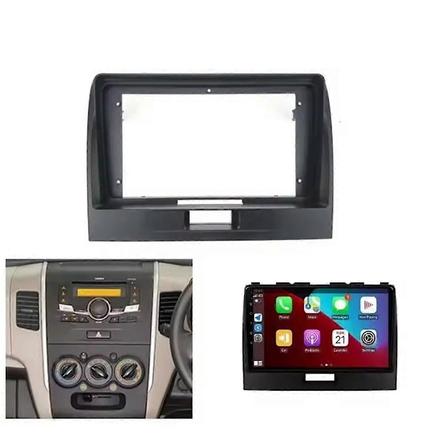 Bilradio Fascias Panelram för Suzuki WAGON-R 2010-2018 Svart61