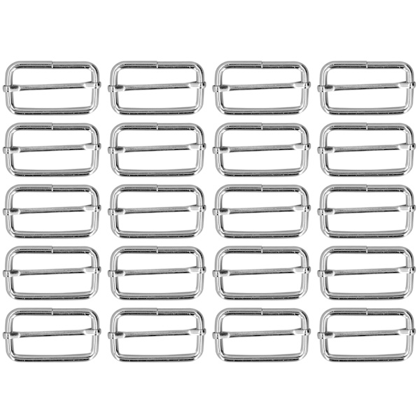 20 st metallrektangeljusterare, hållbara, blekningsfria, utsökta, breda applikationer, metallspänne för kläder, ryggsäck, bälte, 3,5 x 38 x 20 mm