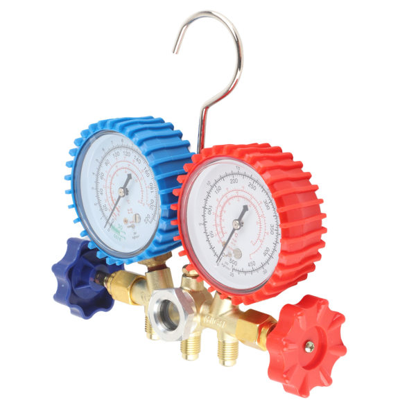 AC Manifold Gauge Set R134A HVAC AC Kjøleskap Kit Korrosjonsbestandig Messing R12 R22 R502