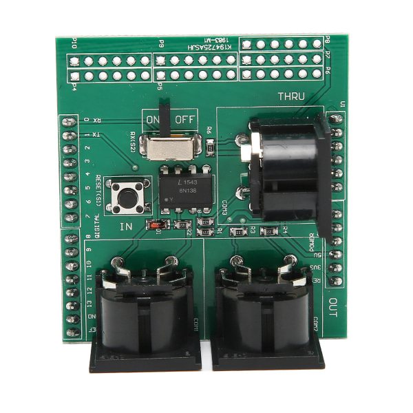 MIDI-adapterkort seriell till MIDI-modul 24-stifts RUN PGM-omkopplare MIDI-kontakter för R3 AVI PIC Digital Interface Adapter