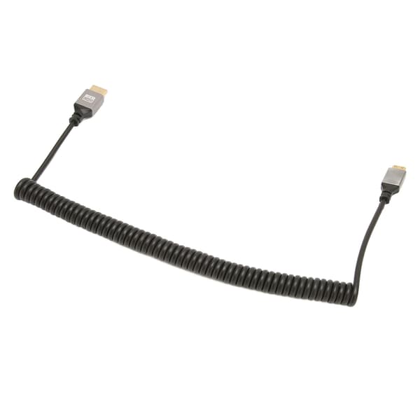Mini HD Multimedia Interface Spring Adapterkabel 4K 60Hz 18 Gbps Forlængerkabel til Tablet Kamera TV Skærm Mini Han til HD Han Spiralkabel