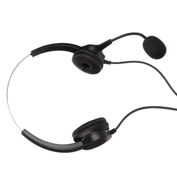 Call Center Headset 3,5 mm stik kablet computerhovedtelefon med støjreducerende mikrofon til telefon, bærbar computer, pc, tablet
