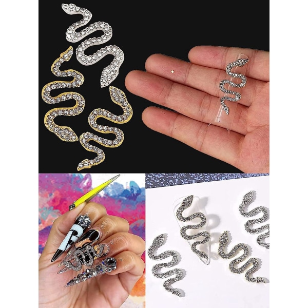 10 kpl 3D Snake tekojalokivi Nail Art Charms Diamond Studs
