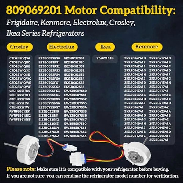 Fordamperviftemotor for , DGHD2361