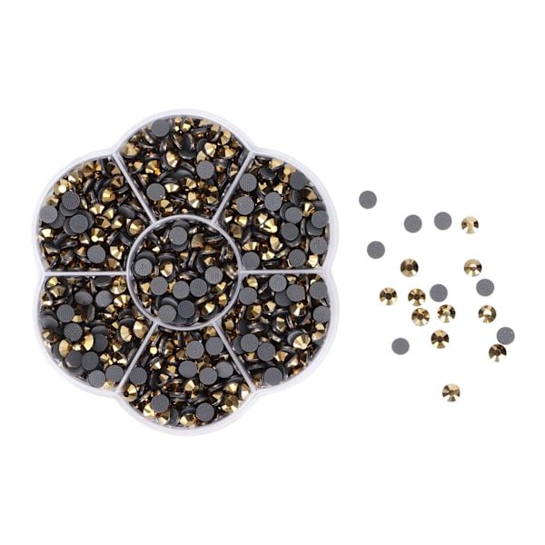 1000 stk. Rhinestones Glas DIY Dekorative Neglekunst Tilbehør til Tøj Sko JM201 Guld