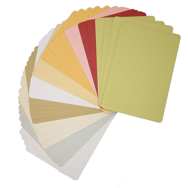 200 stk perleskimrende kartong assorterte farger blankt metallisk kartongpapir med avrundede hjørner 5,9x3,9in