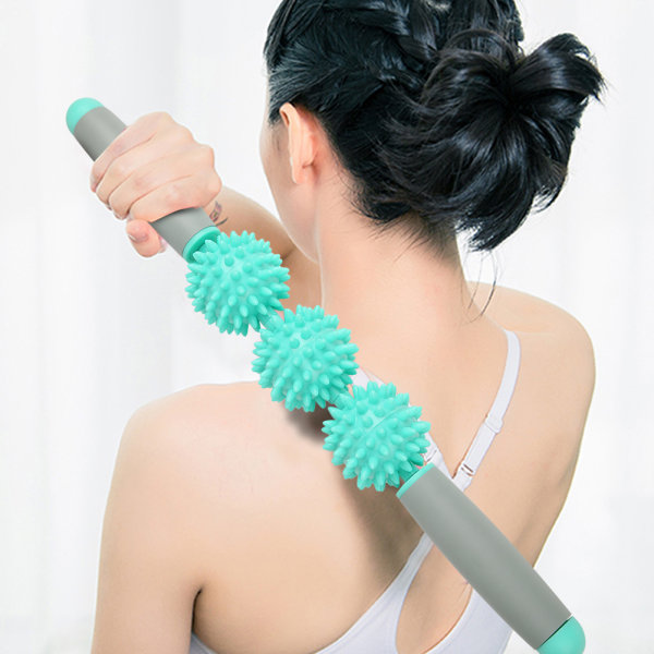 Uusi Muscle Roller Jooga Hierontapuikko Relax 3 Hedgehog Balls Anti Selluliitti Laihtuva Lihas Hieronta Relax Tool Hedelmänvihreä